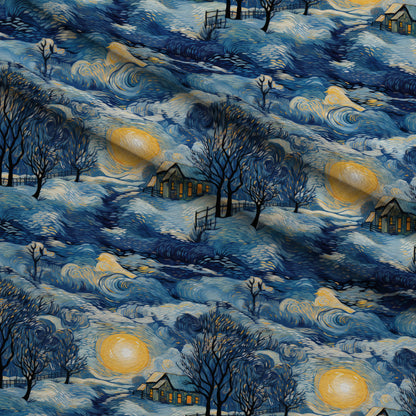 Golden Snowfall Pattern 18 Minky Fabric