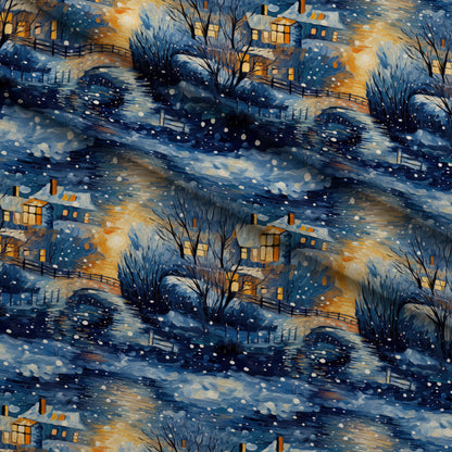 Golden Snowfall Pattern 19 Minky Fabric
