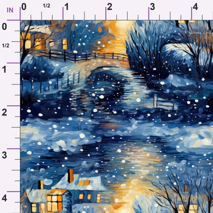 Golden Snowfall Pattern 19 Minky Fabric