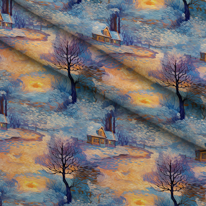 Golden Snowfall Pattern 21 Minky Fabric