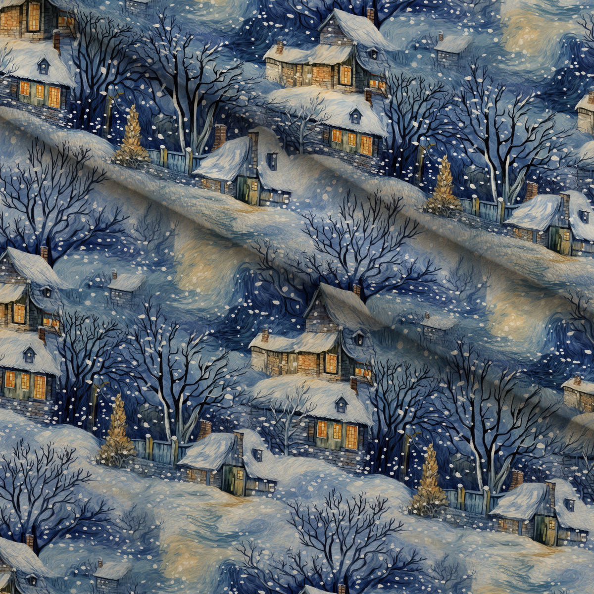 Golden Snowfall Pattern 22 Minky Fabric