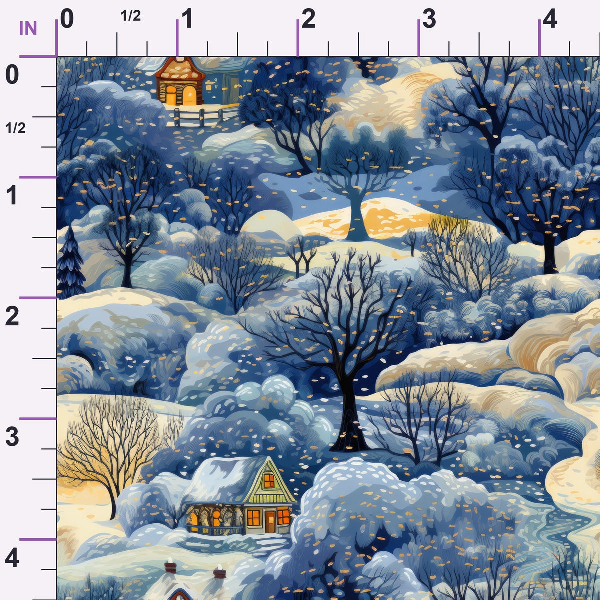 Golden Snowfall Pattern 23 Minky Fabric