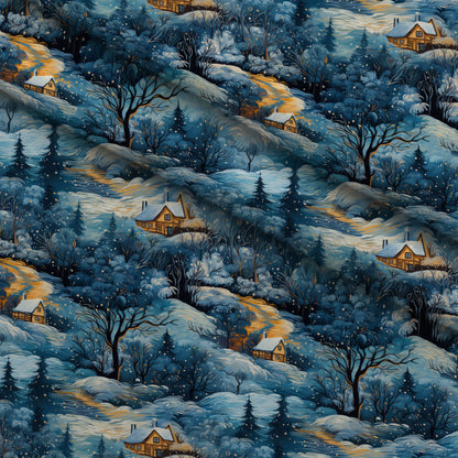Golden Snowfall Pattern 27 Minky Fabric