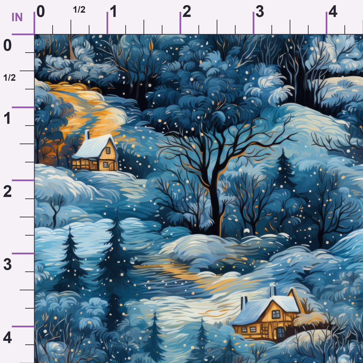 Golden Snowfall Pattern 27 Minky Fabric