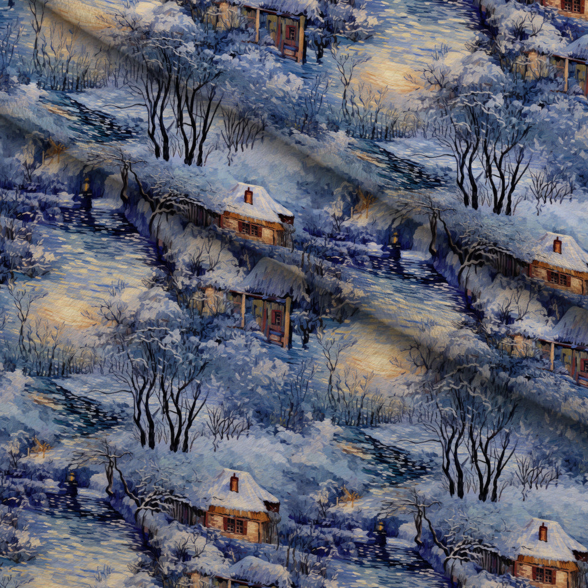 Golden Snowfall Pattern 28 Minky Fabric