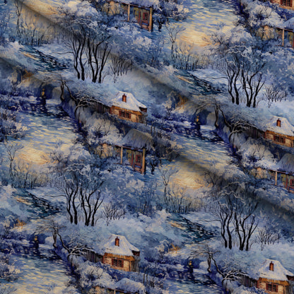 Golden Snowfall Pattern 28 Minky Fabric