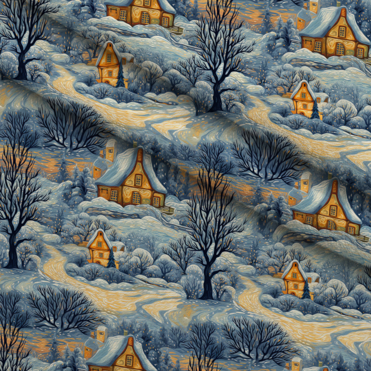 Golden Snowfall Pattern 29 Minky Fabric
