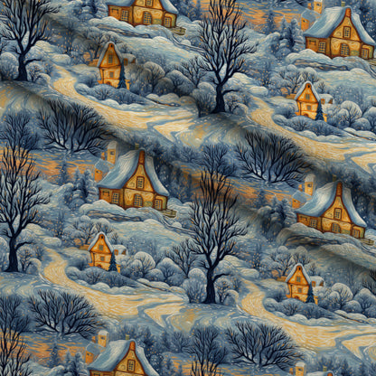 Golden Snowfall Pattern 29 Minky Fabric