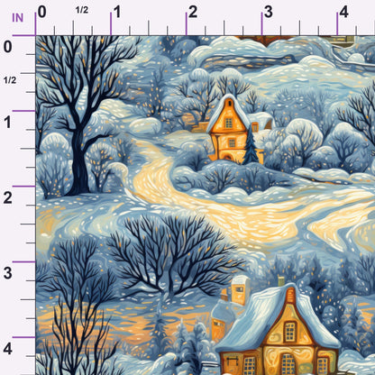 Golden Snowfall Pattern 29 Minky Fabric