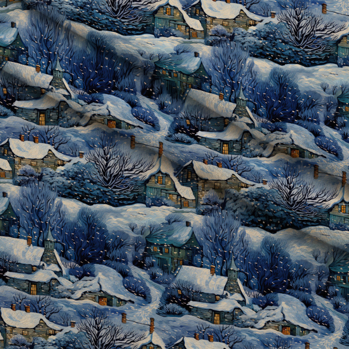 Golden Snowfall Pattern 3 Minky Fabric