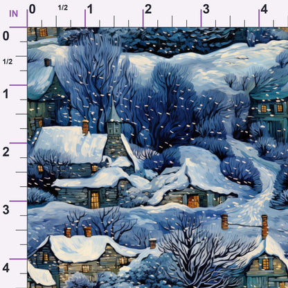 Golden Snowfall Pattern 3 Minky Fabric