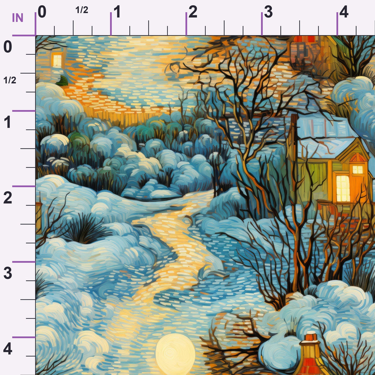 Golden Snowfall Pattern 4 Minky Fabric