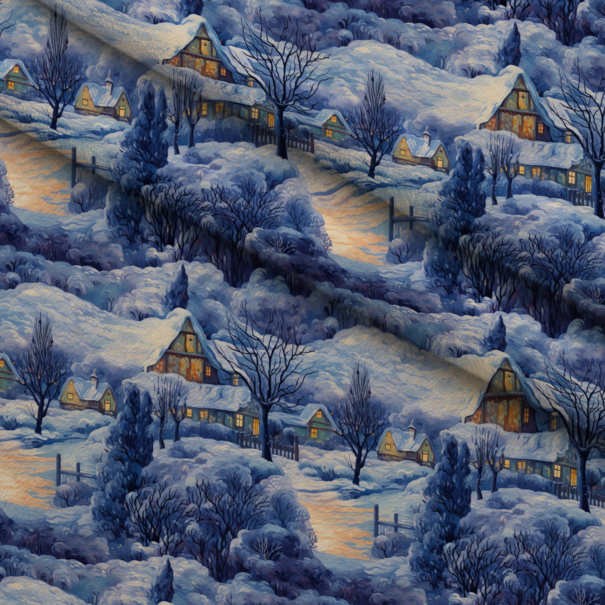 Golden Snowfall Pattern 5 Minky Fabric