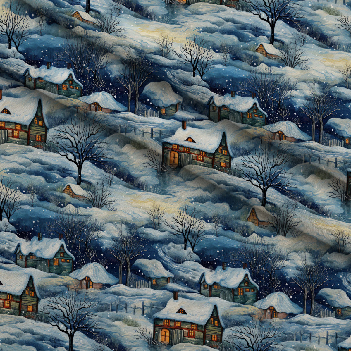 Golden Snowfall Pattern 6 Minky Fabric