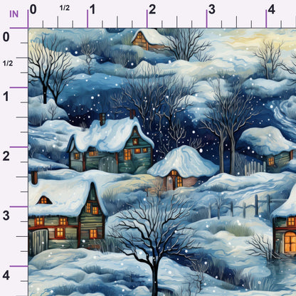 Golden Snowfall Pattern 6 Minky Fabric