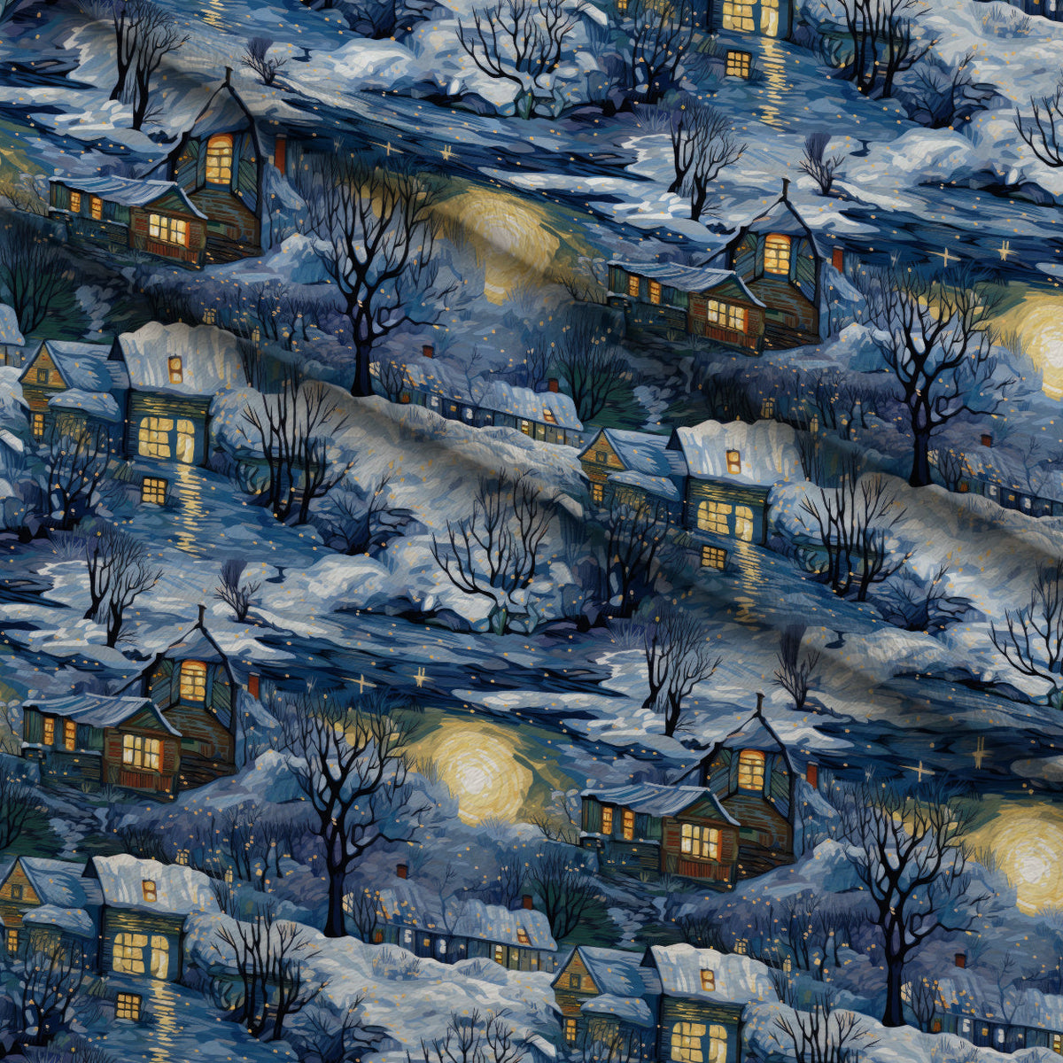 Golden Snowfall Pattern 8 Minky Fabric