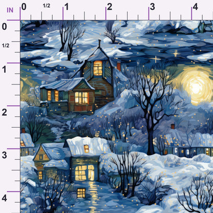 Golden Snowfall Pattern 8 Minky Fabric
