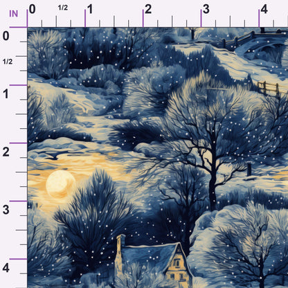 Golden Snowfall Pattern 9 Minky Fabric