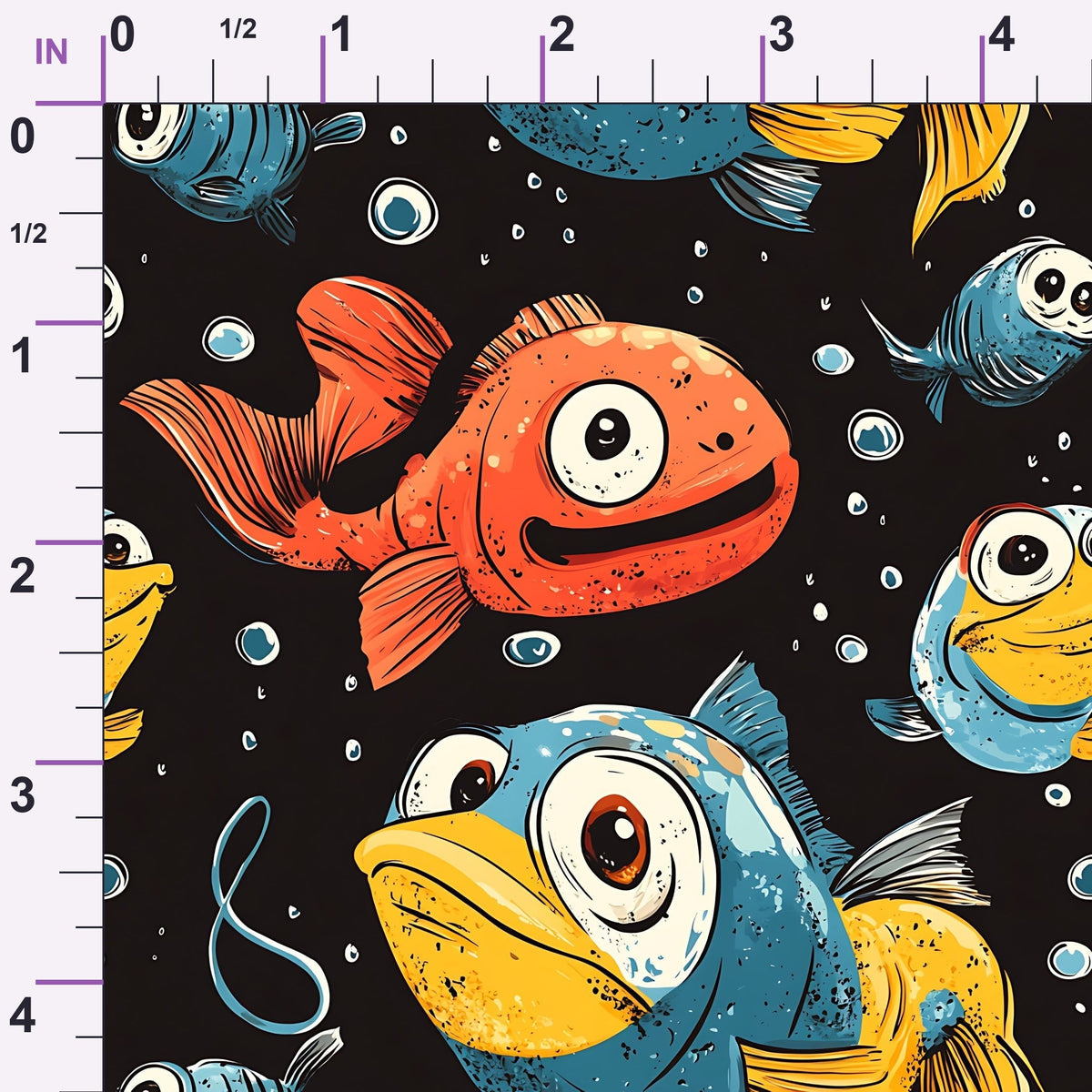 Googly Guppies Pattern 1 Minky Fabric