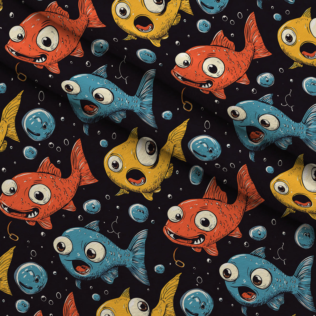 Googly Guppies Pattern 2 Minky Fabric