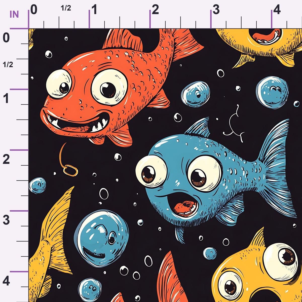 Googly Guppies Pattern 2 Minky Fabric