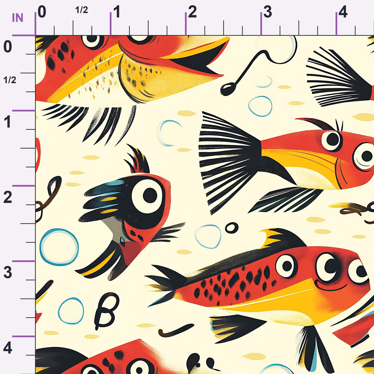 Googly Guppies Pattern 5 Minky Fabric