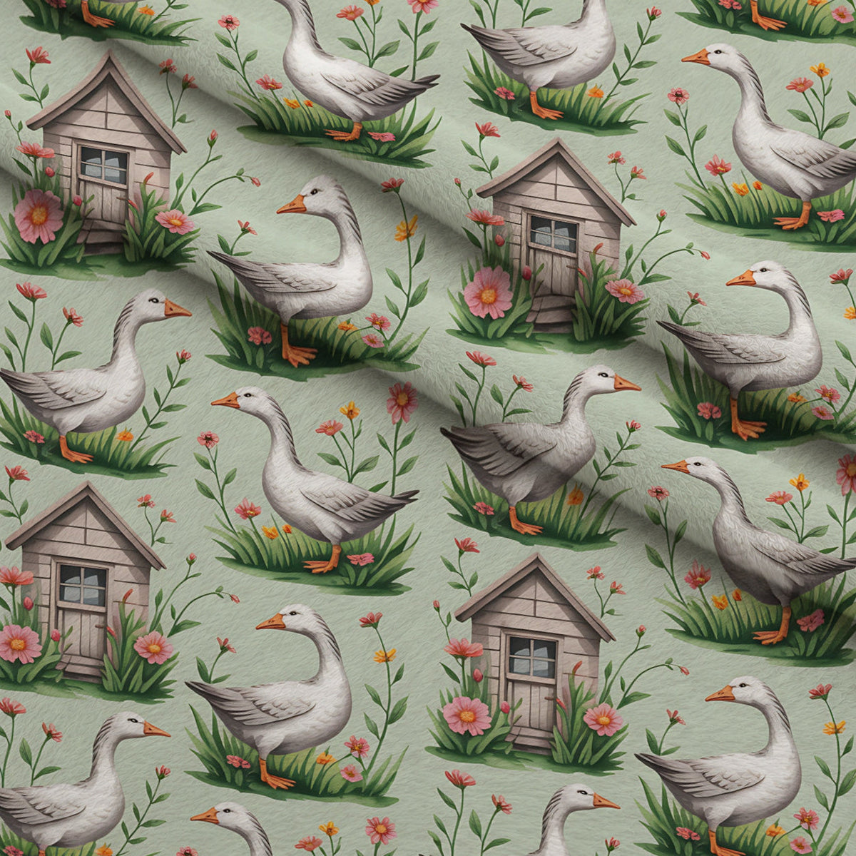 Gosling Garden Pattern 15 Minky Fabric