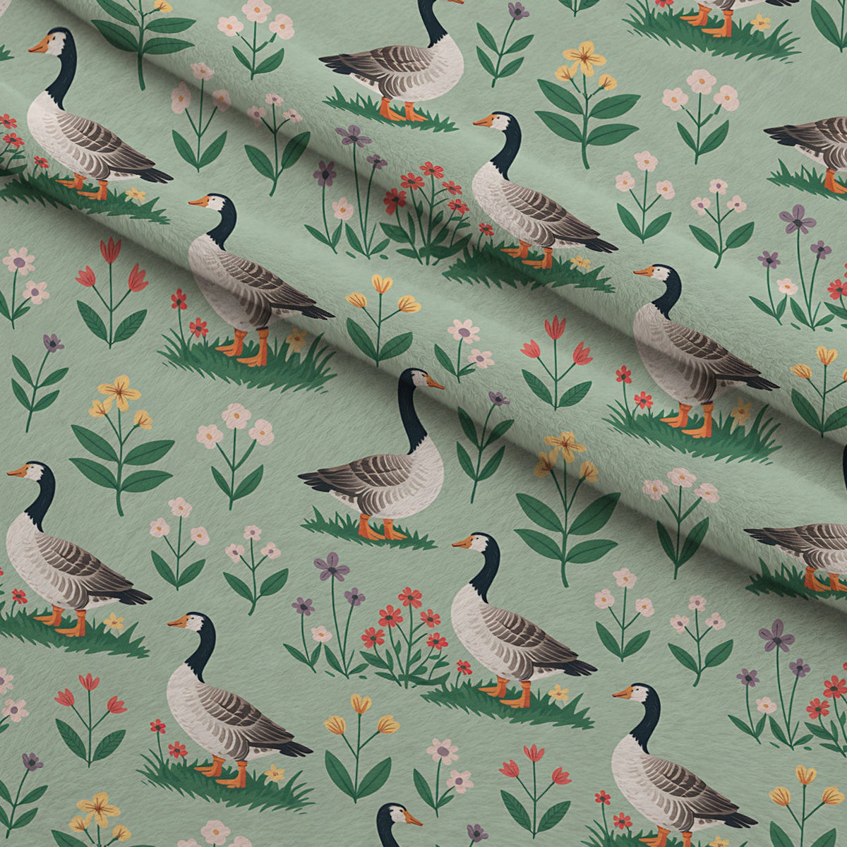 Gosling Garden Pattern 18 Minky Fabric