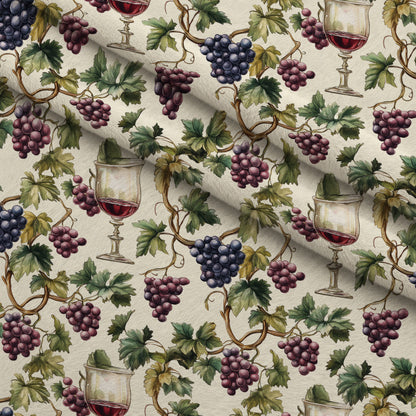 Grapes and Goblets Pattern 10 Minky Fabric