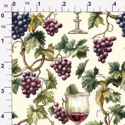 Grapes and Goblets Pattern 10 Minky Fabric