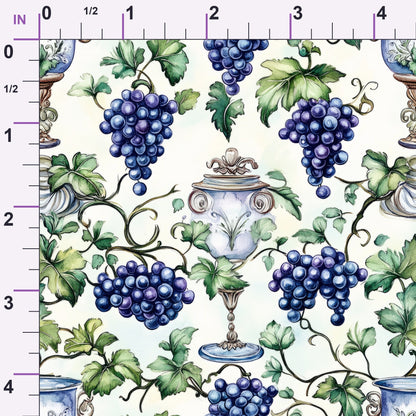 Grapes and Goblets Pattern 11 Minky Fabric