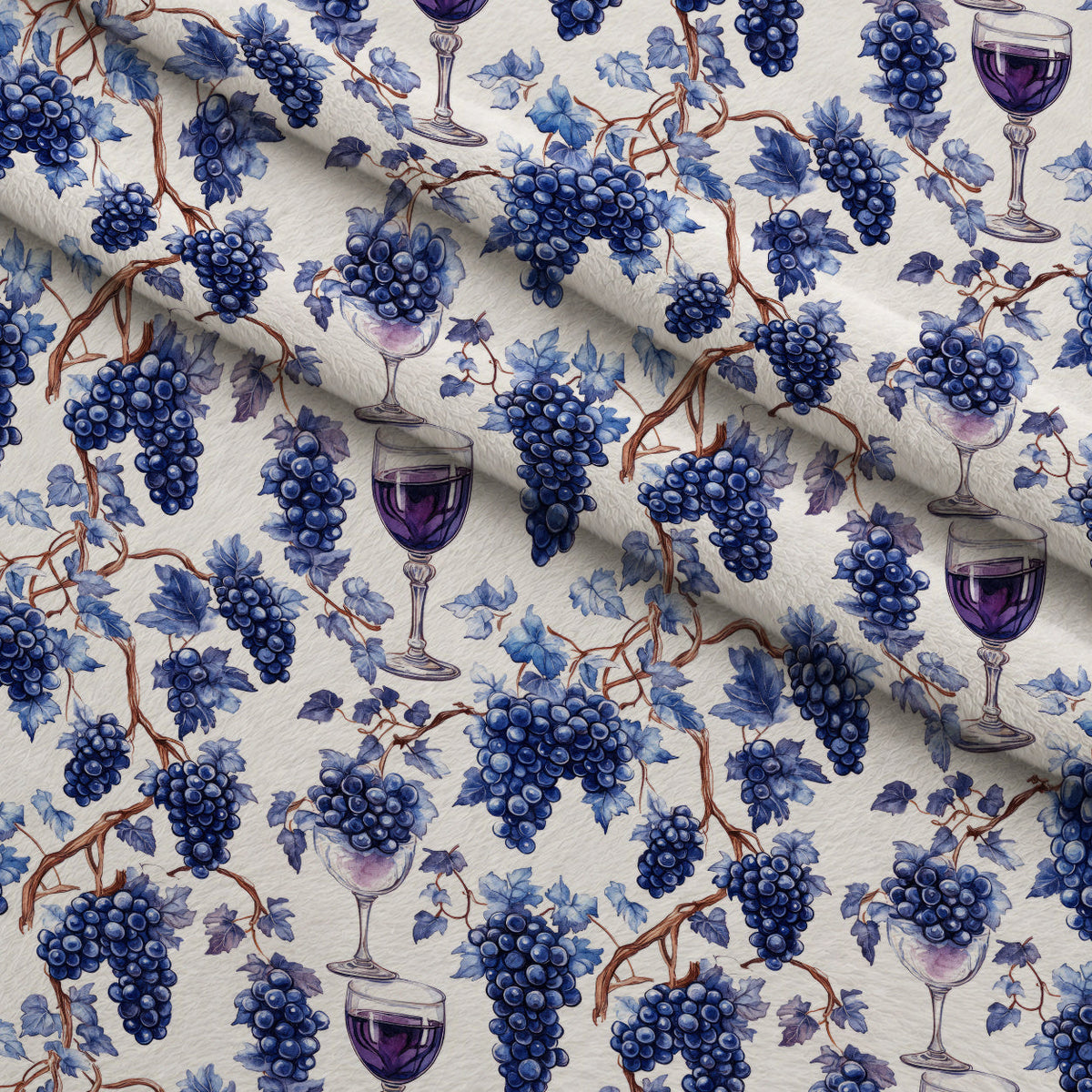 Grapes and Goblets Pattern 12 Minky Fabric