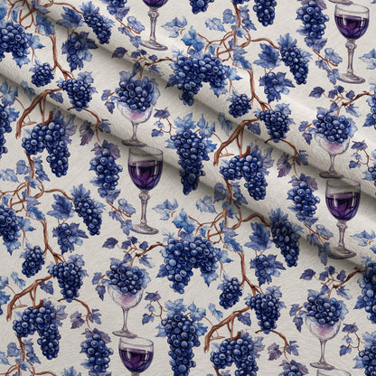 Grapes and Goblets Pattern 12 Minky Fabric