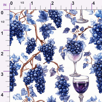 Grapes and Goblets Pattern 12 Minky Fabric