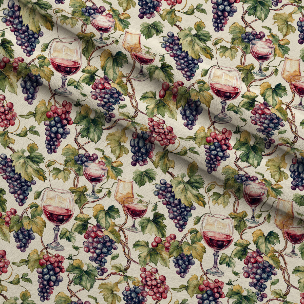 Grapes and Goblets Pattern 13 Minky Fabric