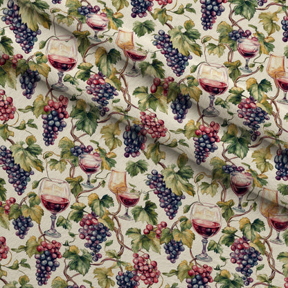 Grapes and Goblets Pattern 13 Minky Fabric