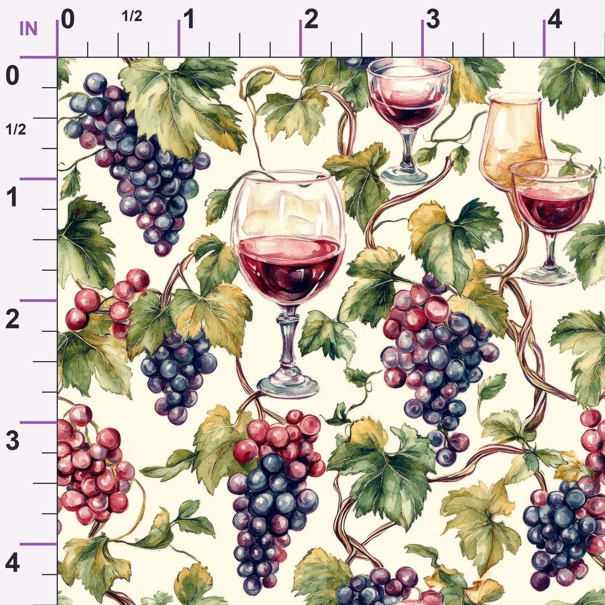 Grapes and Goblets Pattern 13 Minky Fabric