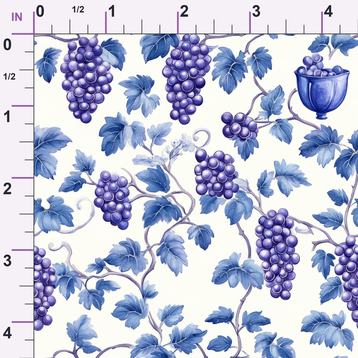 Grapes and Goblets Pattern 14 Minky Fabric