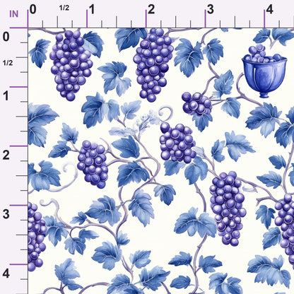 Grapes and Goblets Pattern 14 Minky Fabric