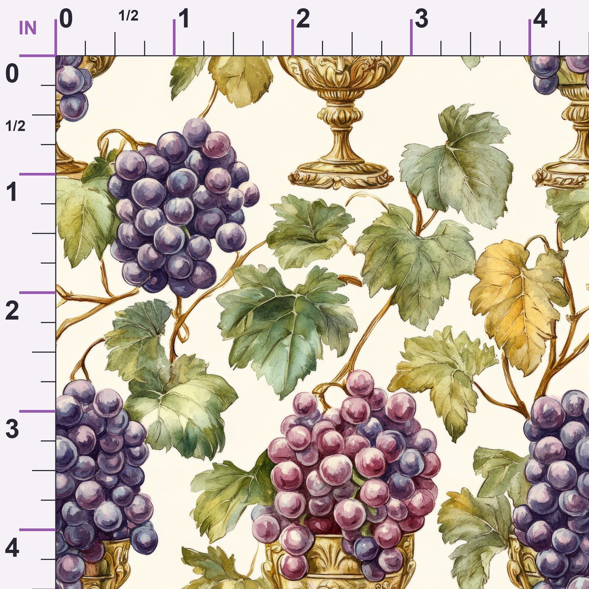 Grapes and Goblets Pattern 15 Minky Fabric