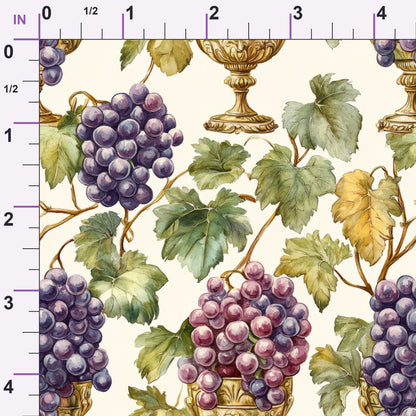 Grapes and Goblets Pattern 15 Minky Fabric