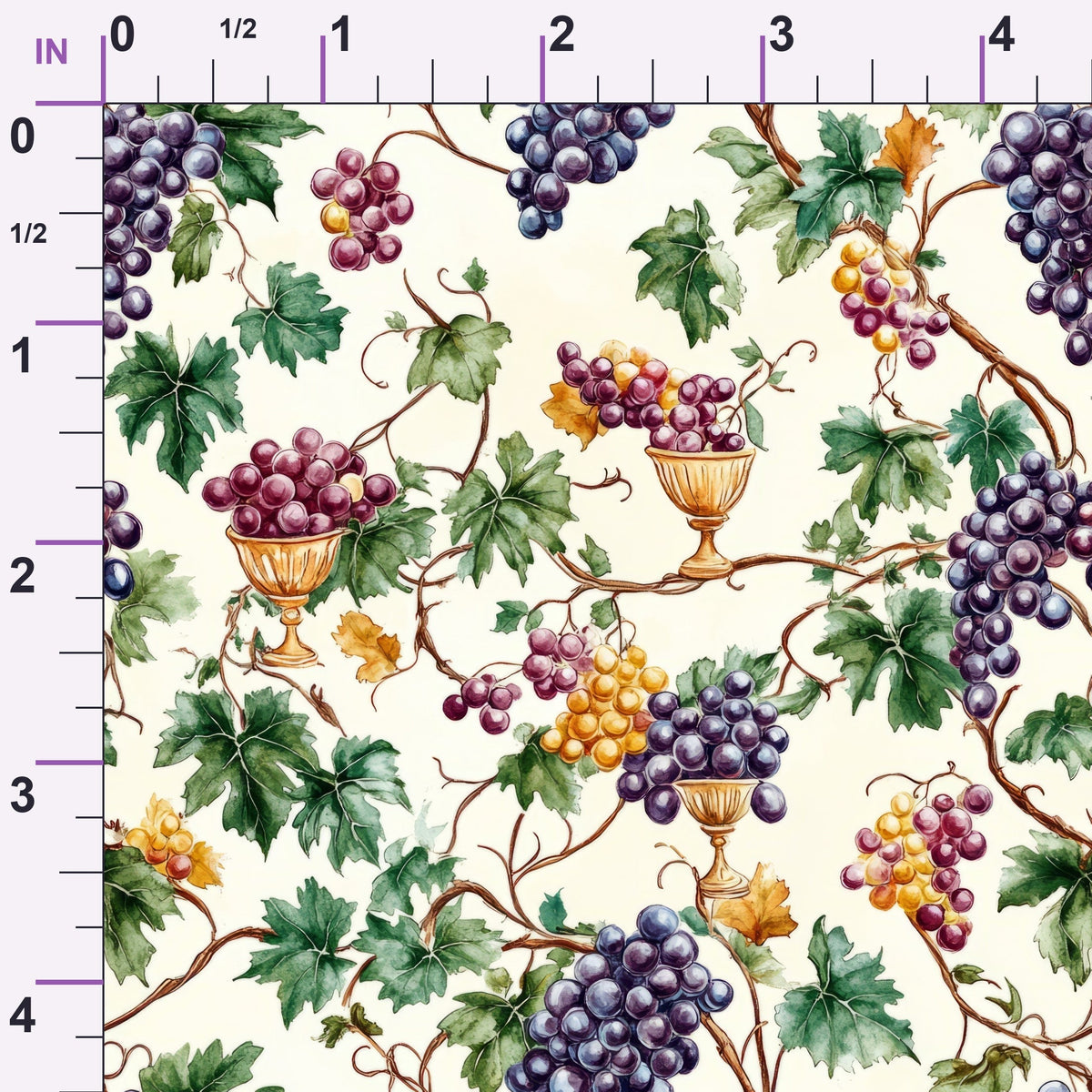 Grapes and Goblets Pattern 17 Minky Fabric