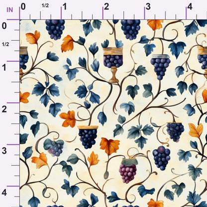 Grapes and Goblets Pattern 18 Minky Fabric