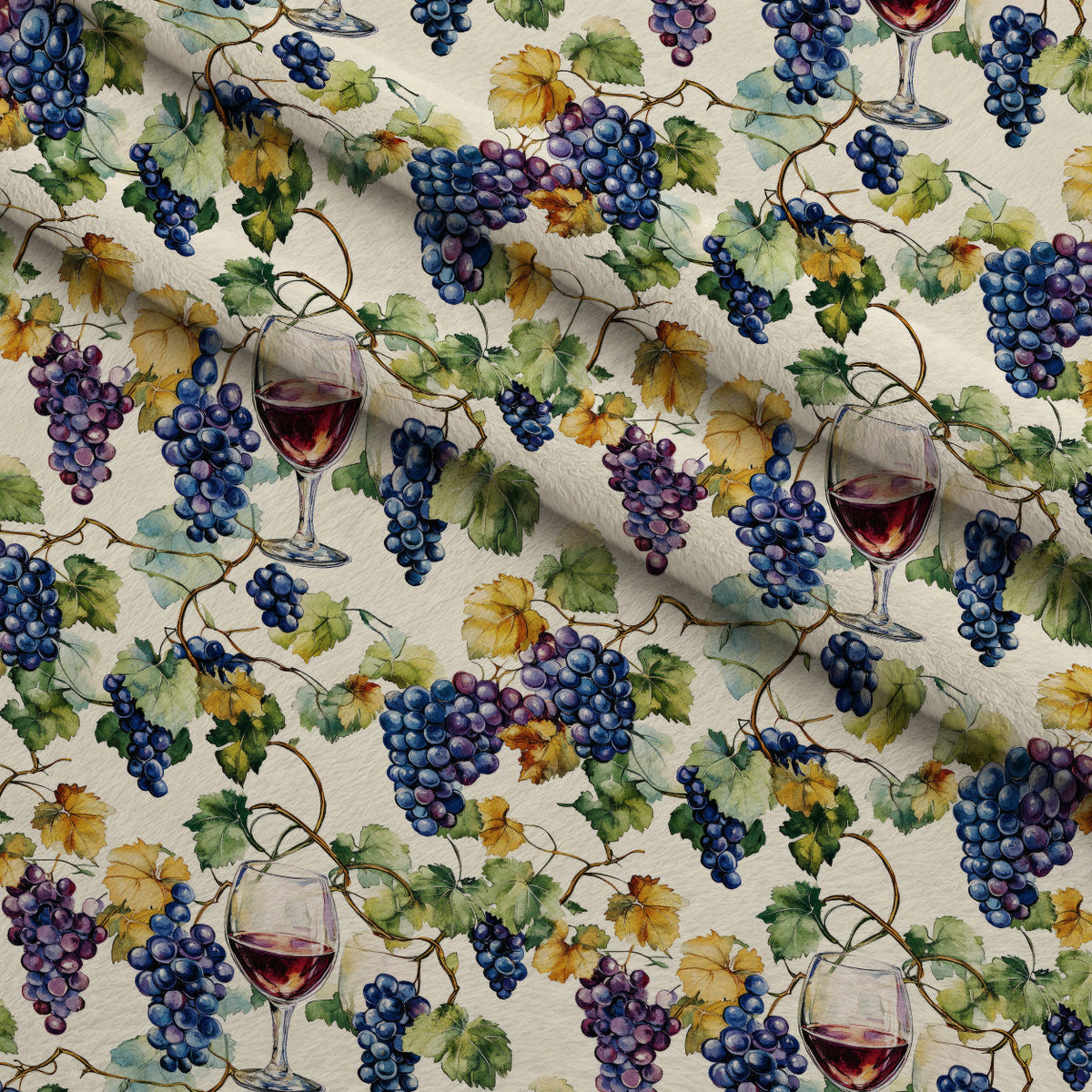 Grapes and Goblets Pattern 19 Minky Fabric