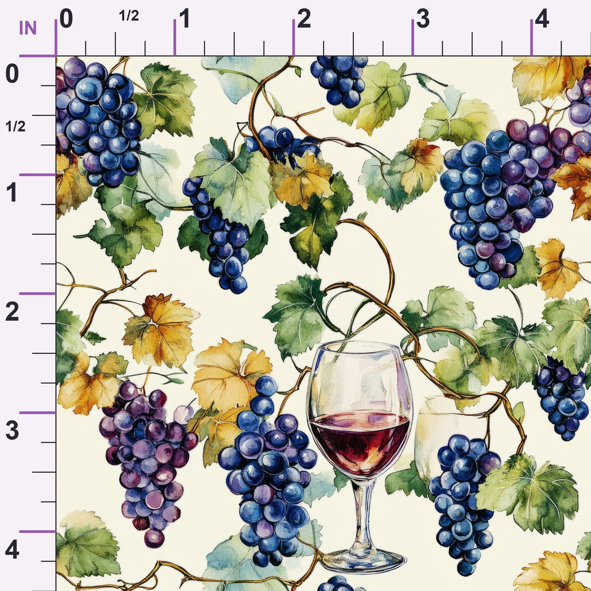 Grapes and Goblets Pattern 19 Minky Fabric