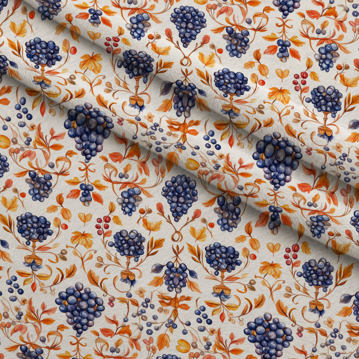 Grapes and Goblets Pattern 2 Minky Fabric