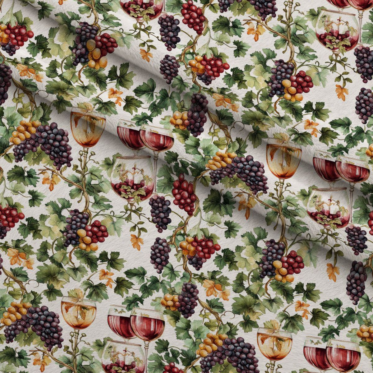 Grapes and Goblets Pattern 20 Minky Fabric