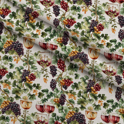 Grapes and Goblets Pattern 20 Minky Fabric