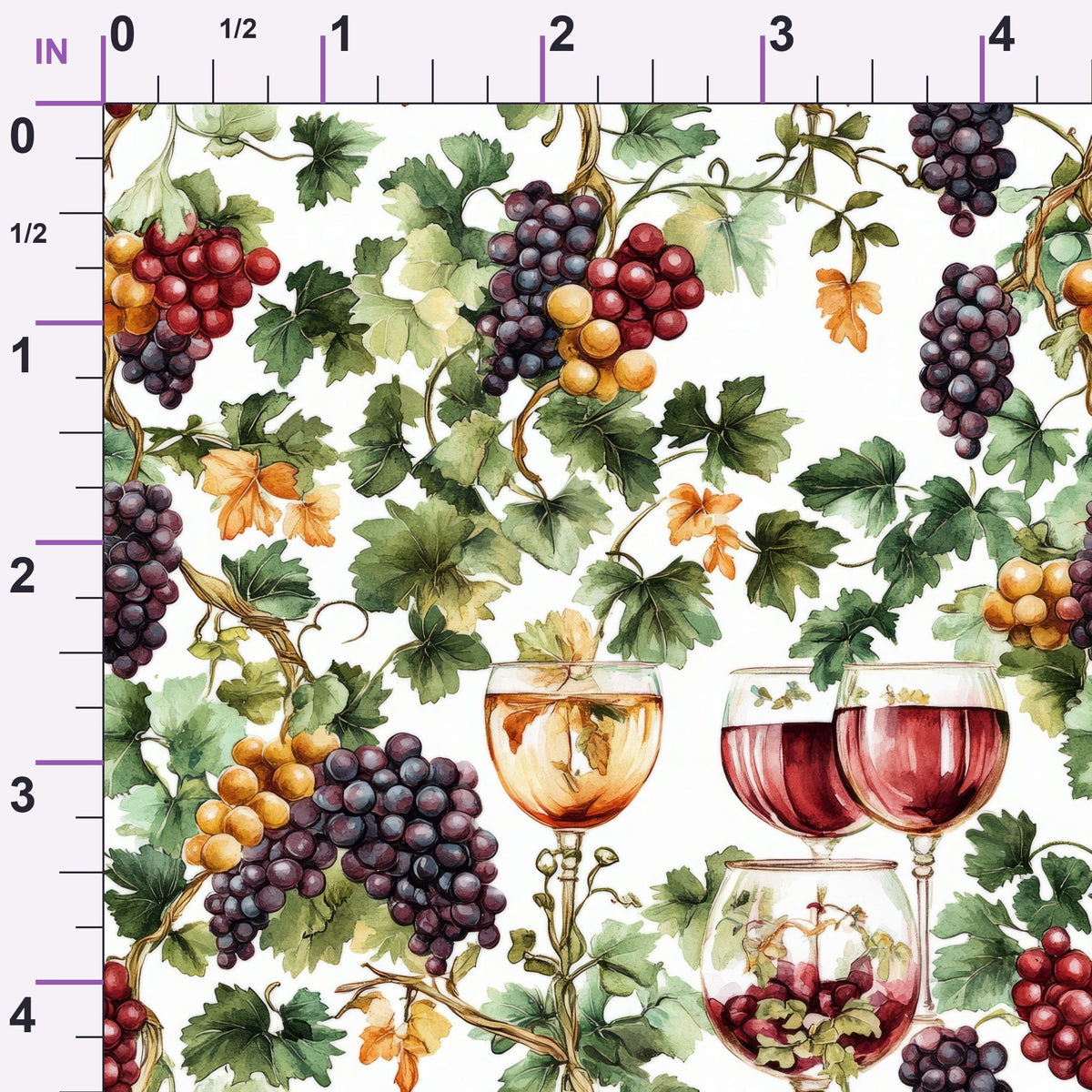 Grapes and Goblets Pattern 20 Minky Fabric