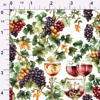 Grapes and Goblets Pattern 20 Minky Fabric